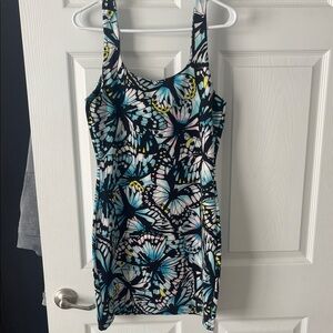 Butterfly Print Sleeveless Dress